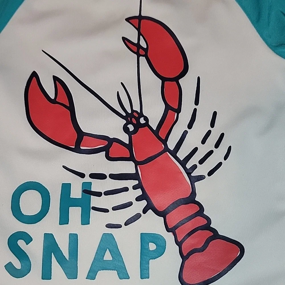 Gymboree Unisex Kids Swim Rashguard with Lobster Graphic